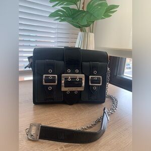 Michael Kors Hayden Medium Saffiano Leather Messenger Bag Black Purse like new